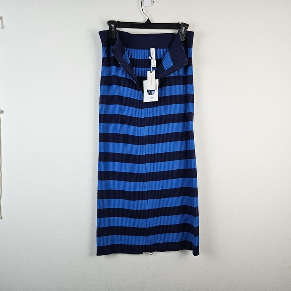 Anthropologie Daily Practice Striped Knit Midi Skirt Size L NWT - Picture 1 of 7